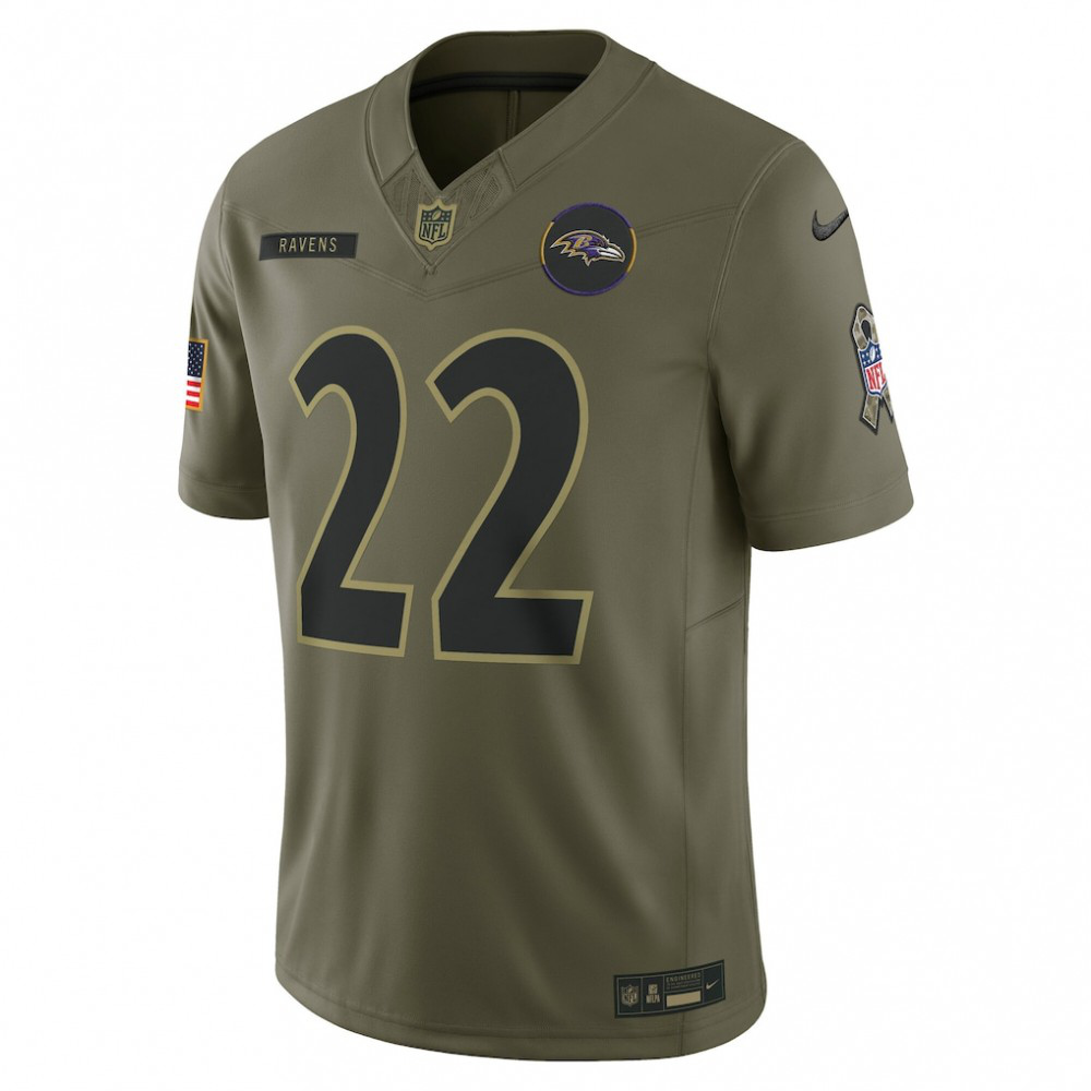 Derrick Henry Baltimore Ravens Nike 2025 Salute to Service Limited Jersey - Olive-GridironStore